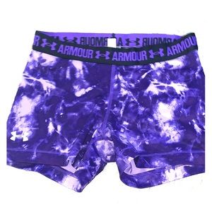Tied Dyed Purple Under Armor Gym shorts NWOT